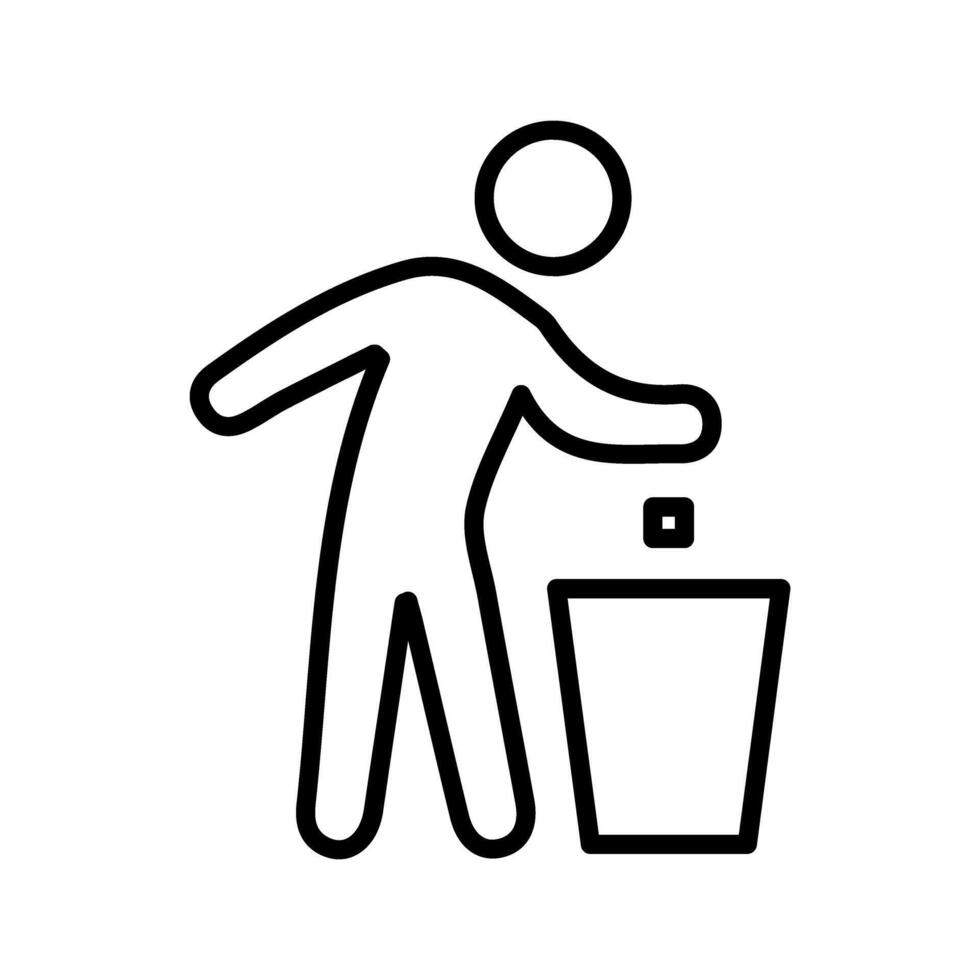 Litter in Bin Sign Icon vector