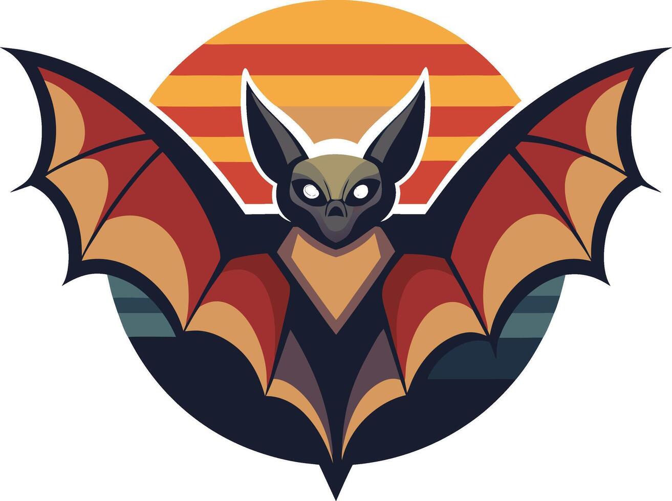 Flat color bat illustration vector