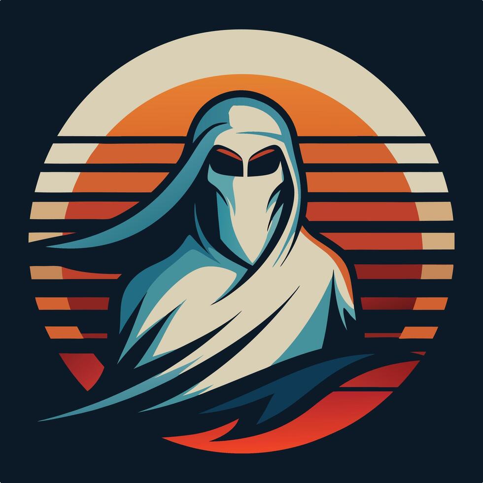 Ghost mascot on a Black background vector