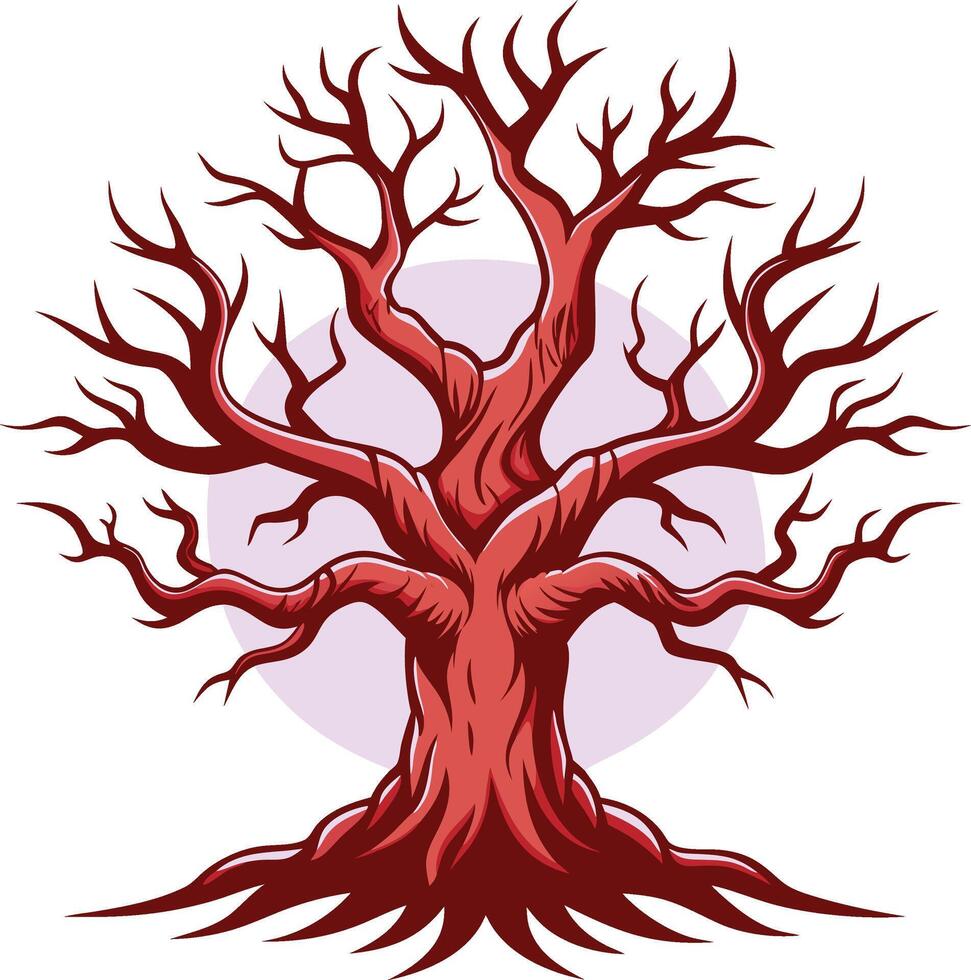 tree with fire Spooky Halloween vector