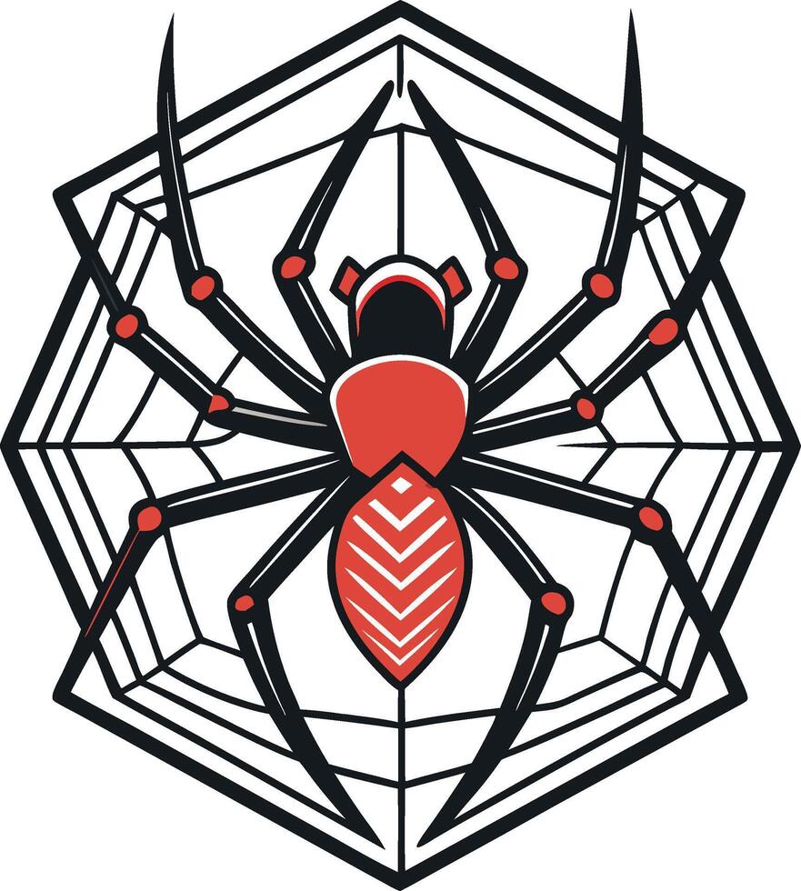 spider and web Spooky Halloween vector