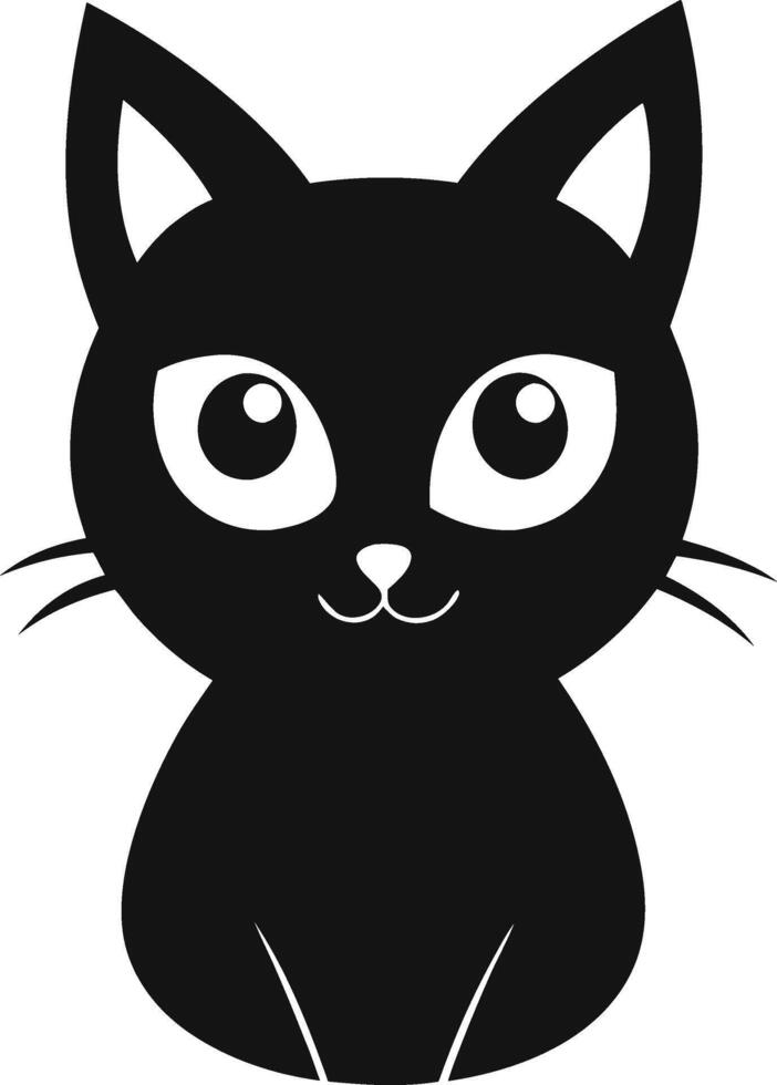 Black cat Halloween illustration vector