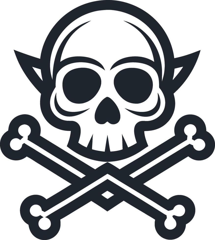 Skull and bone Halloween illustration vector
