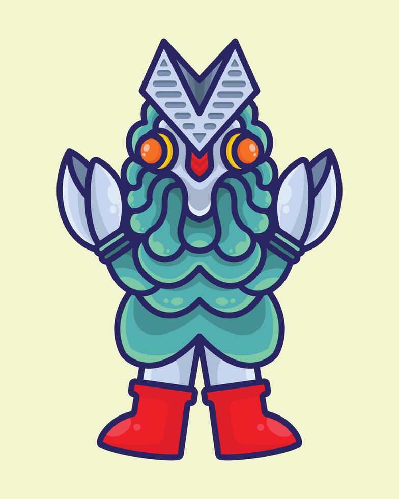 Squid alien monster mascot illustration vector