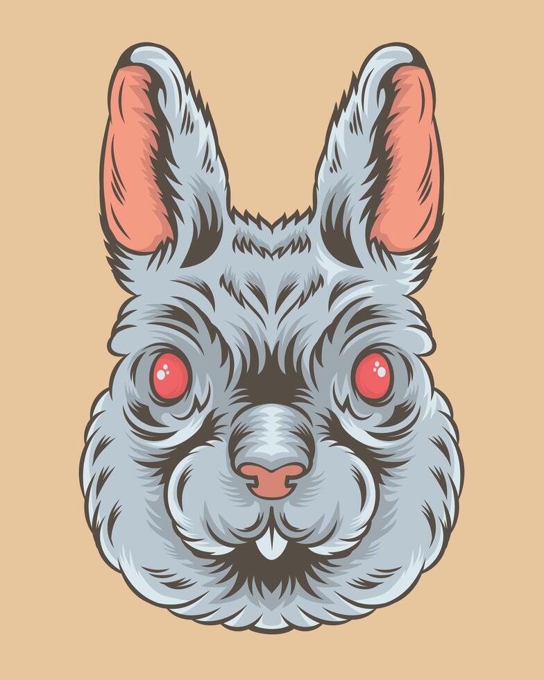 Hand Drawn Rabbit Head Illustration vector