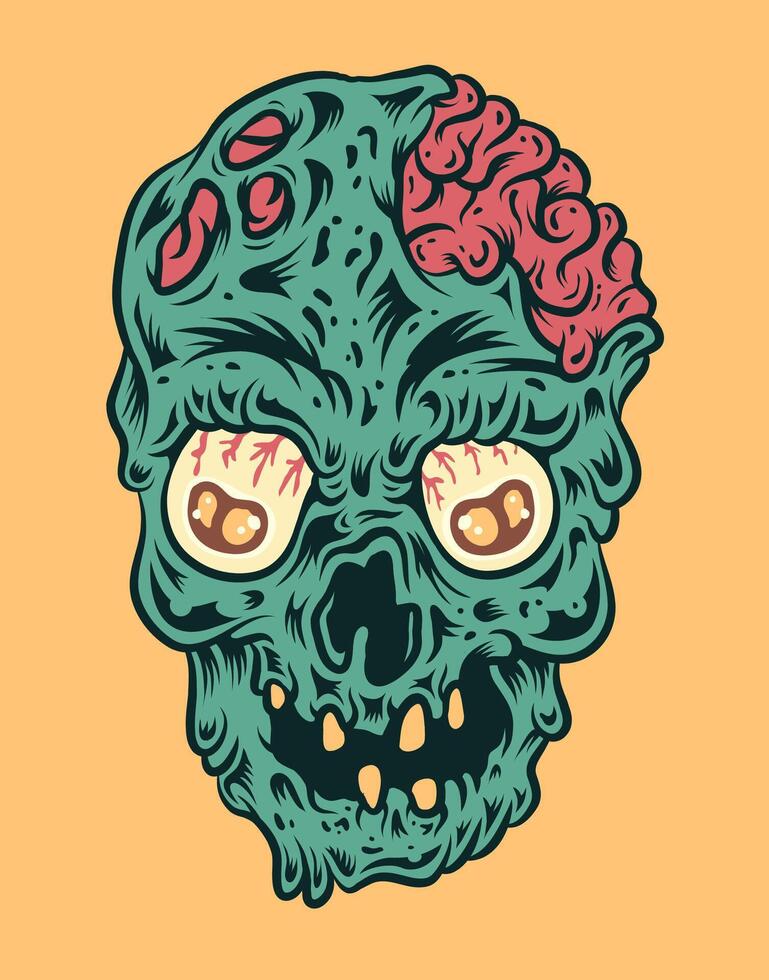 Zombie Skull Illustration vector
