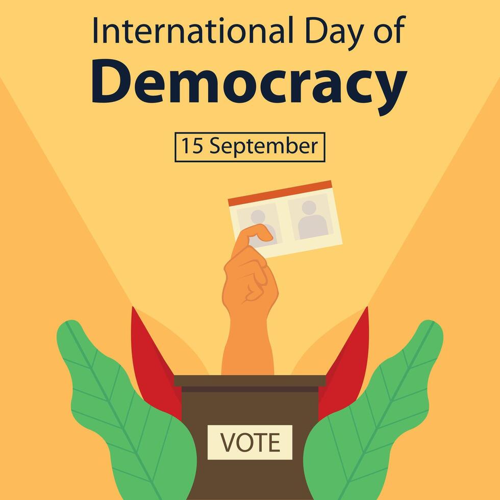 illustration graphic of a hand came out of the voting box, perfect for international day, international day of democracy, celebrate, greeting card, etc. vector