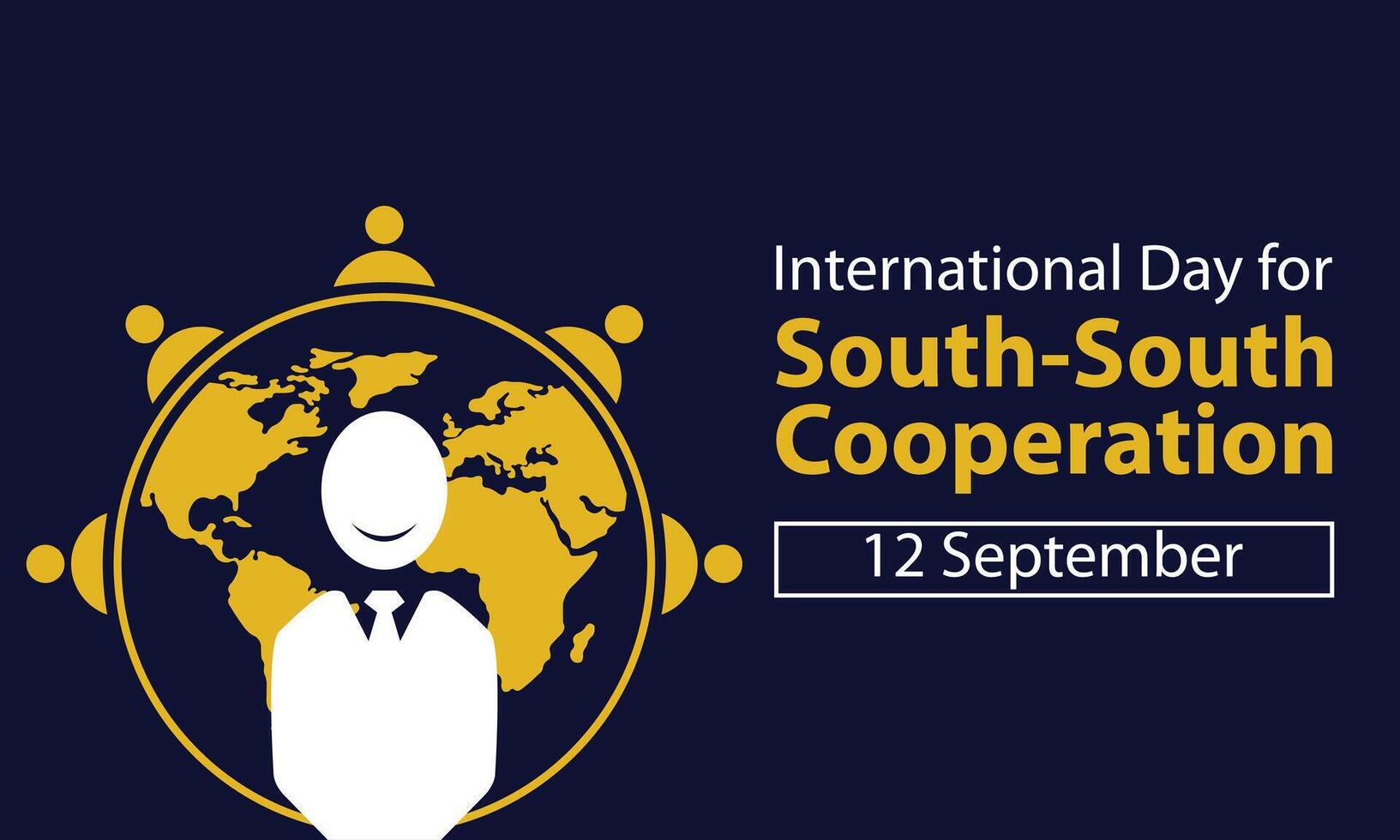 illustration graphic of a leader and his subordinates, perfect for international day, south-south cooperation, celebrate, greeting card, etc. vector