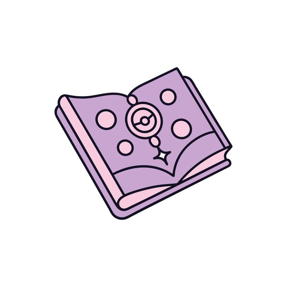 witch's spellbook in cartoon style, perfect for Halloween designs and spooky themes vector