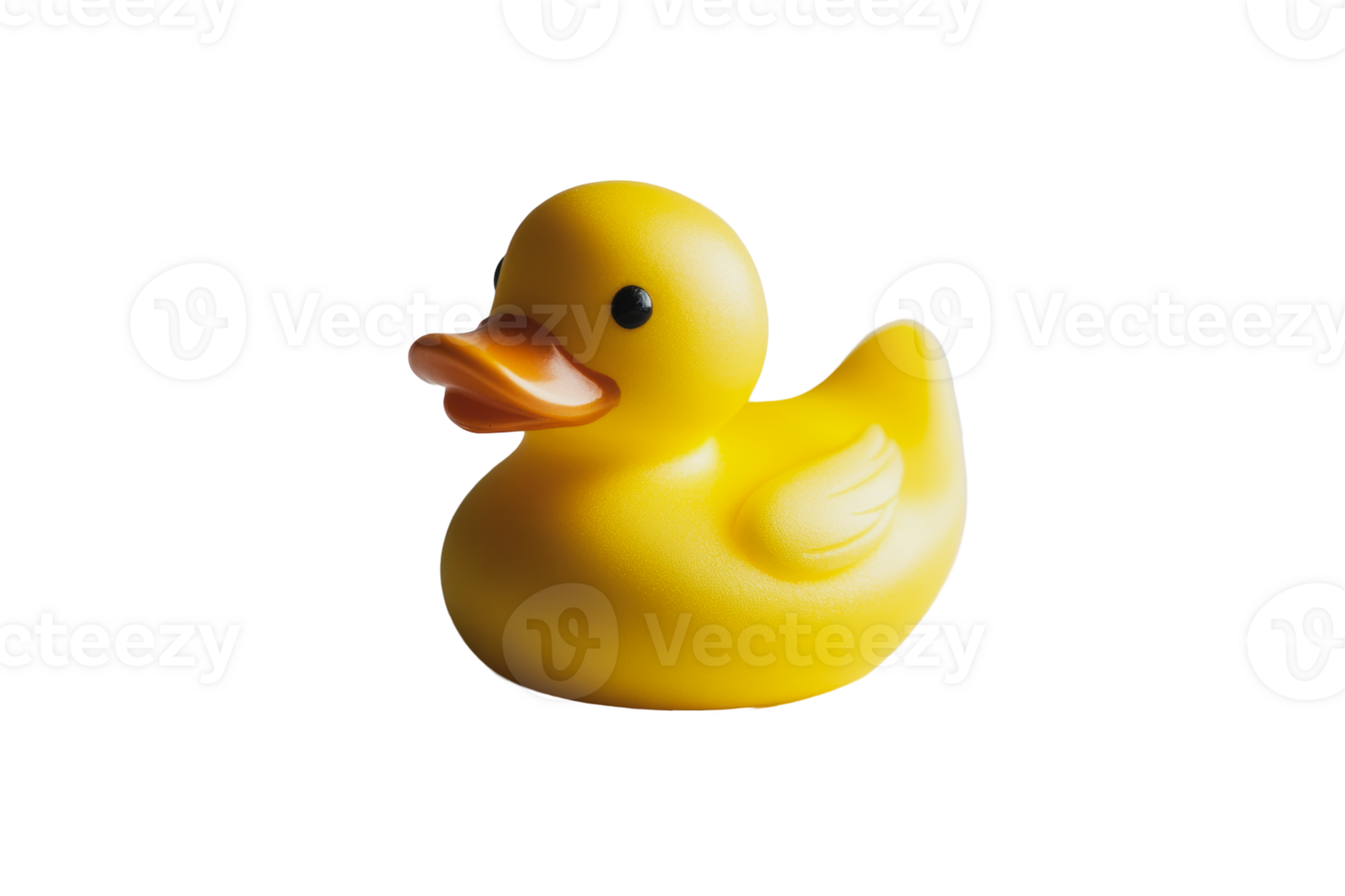 A bright yellow rubber duck floats on a clean surface, perfect for children's playtime or bath activities png