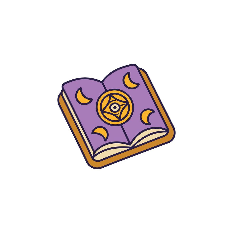 witch's spellbook in cartoon style, perfect for Halloween designs and spooky themes vector