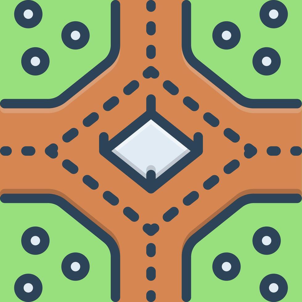 Color icon for roundabout vector
