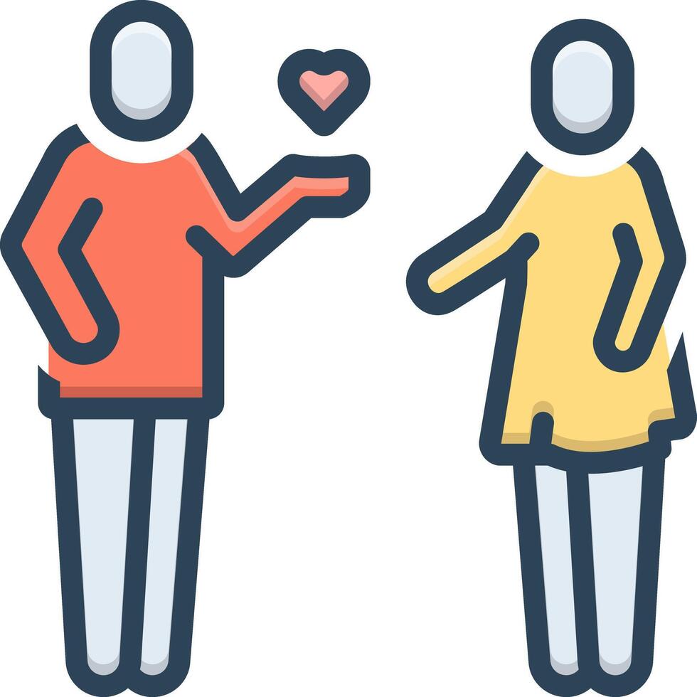 Color icon for flirt vector