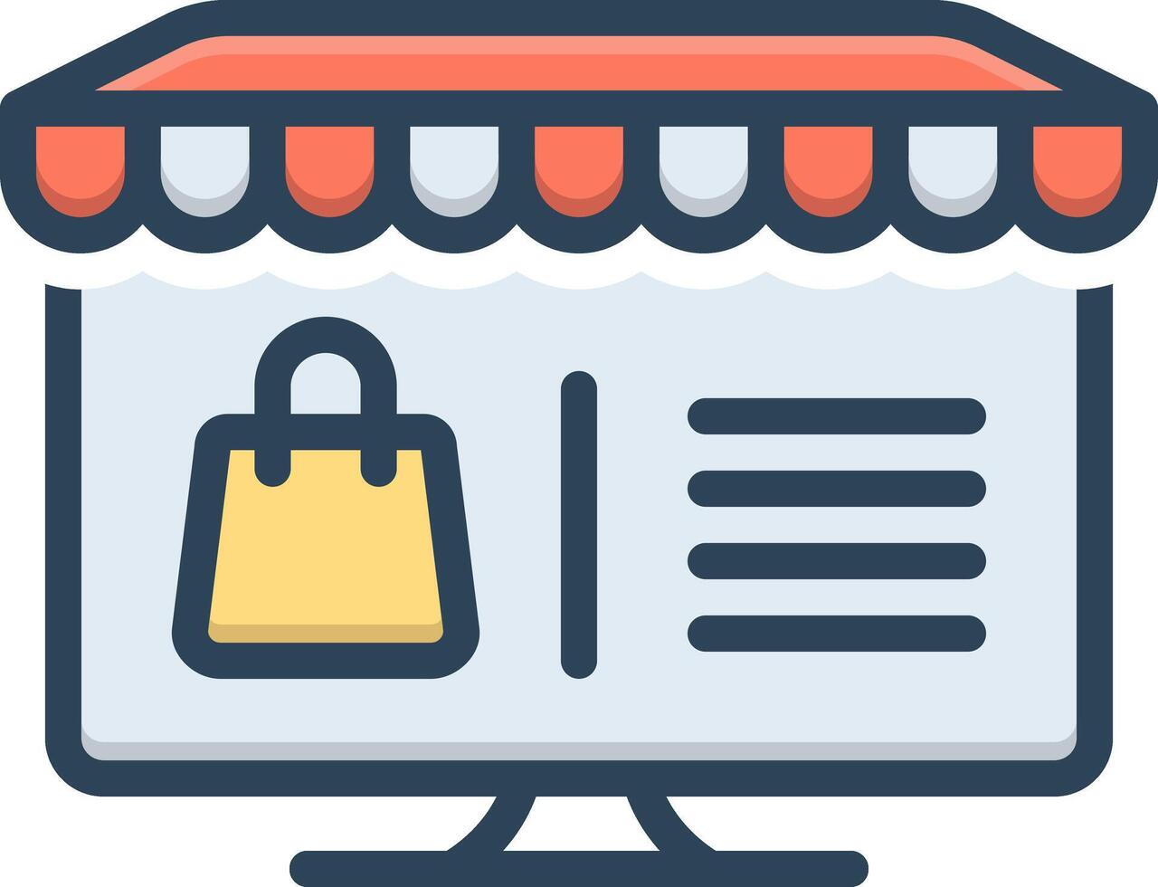Color icon for e commerce website vector