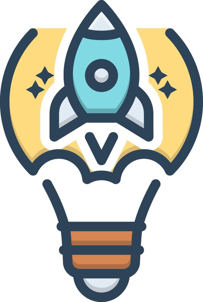 Color icon for idea vector