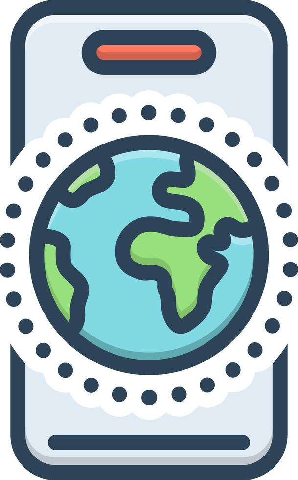 Color icon for global communication vector