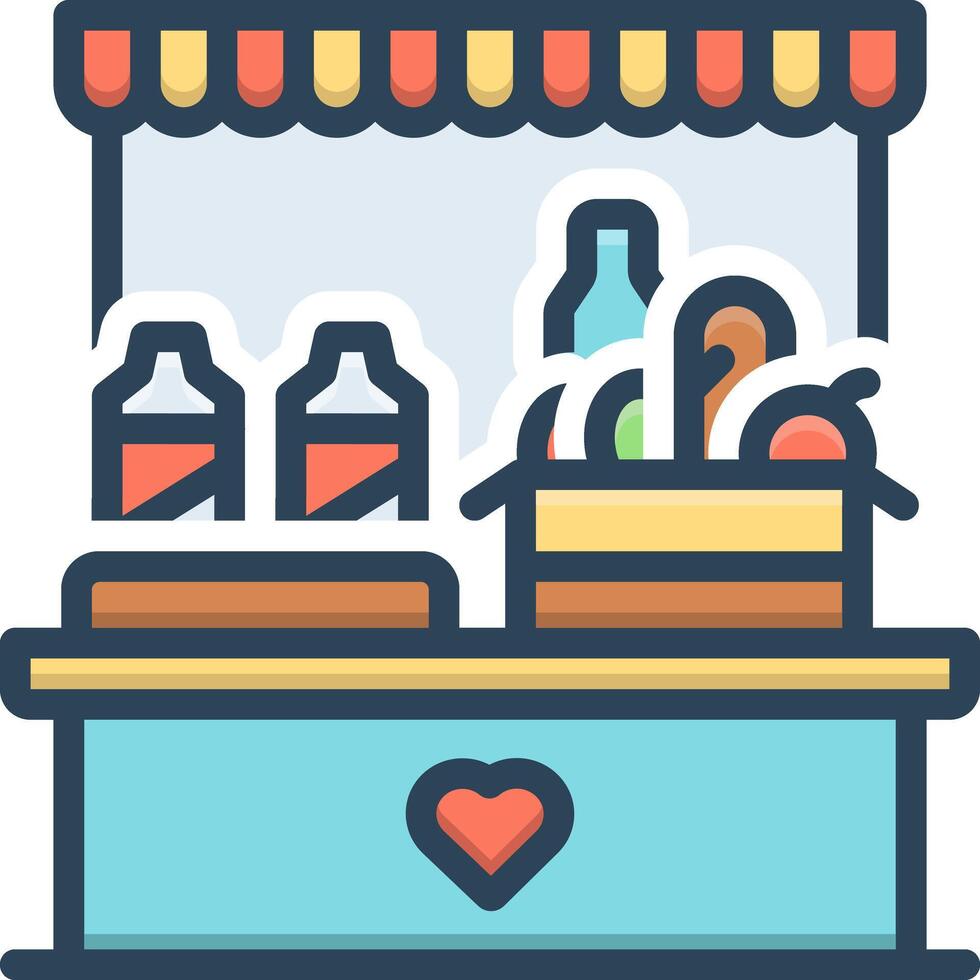 Color icon for food bank vector