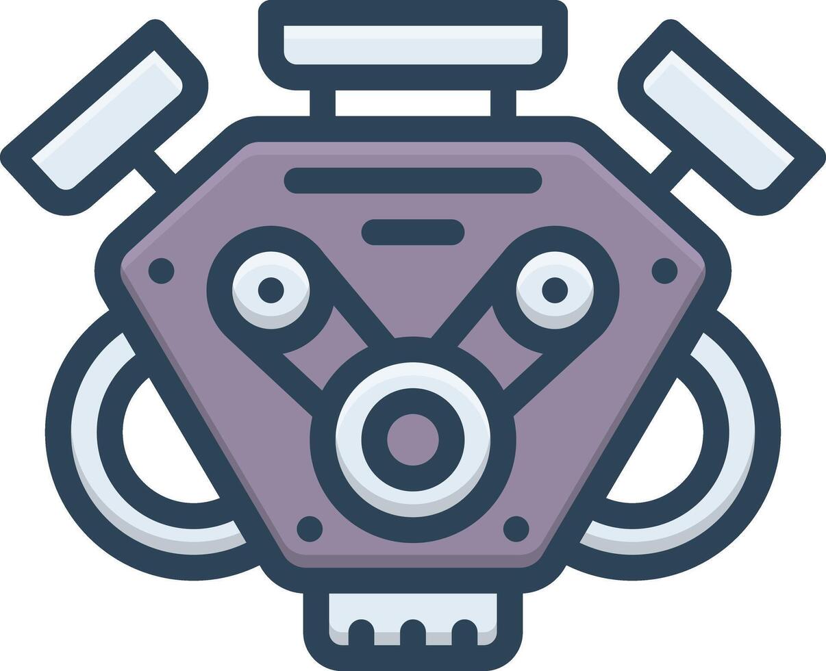 Color icon for engine vector