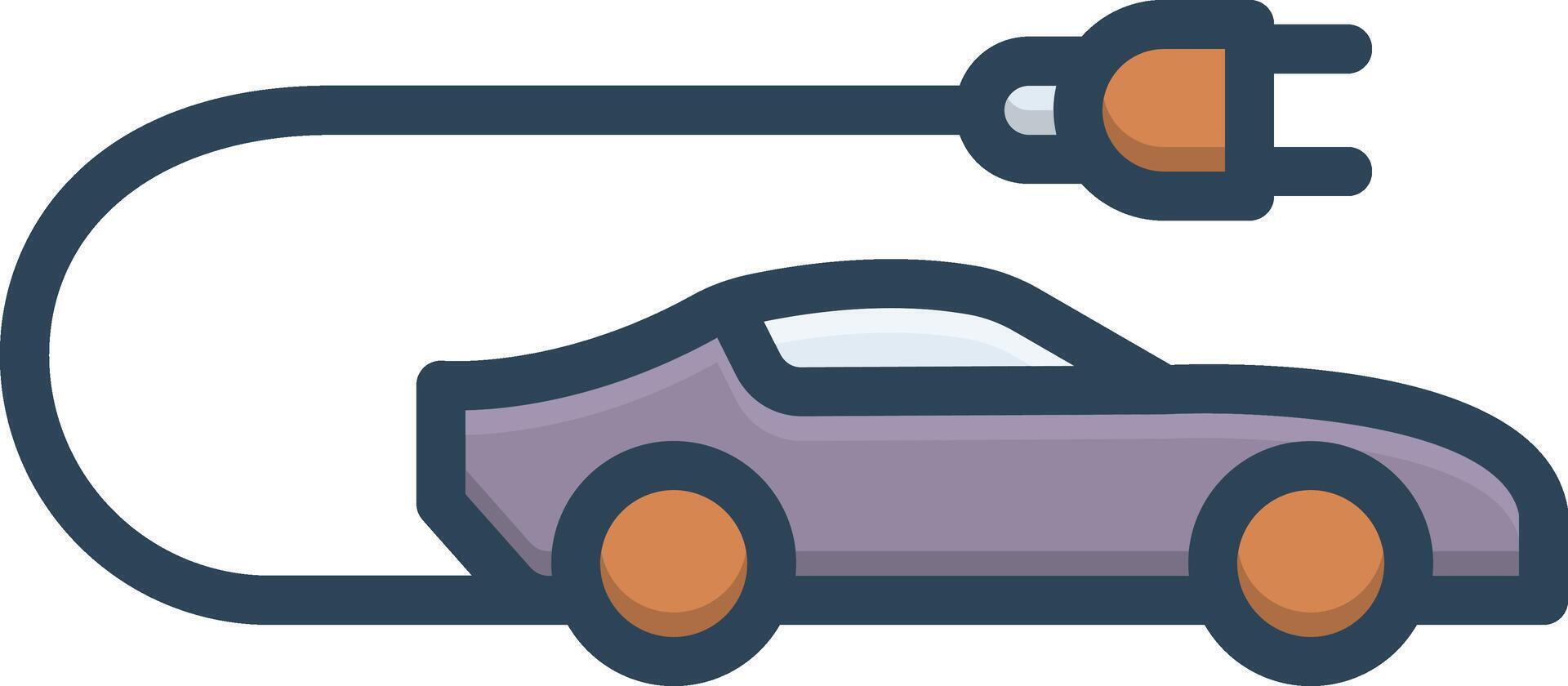 Color icon for electric car vector