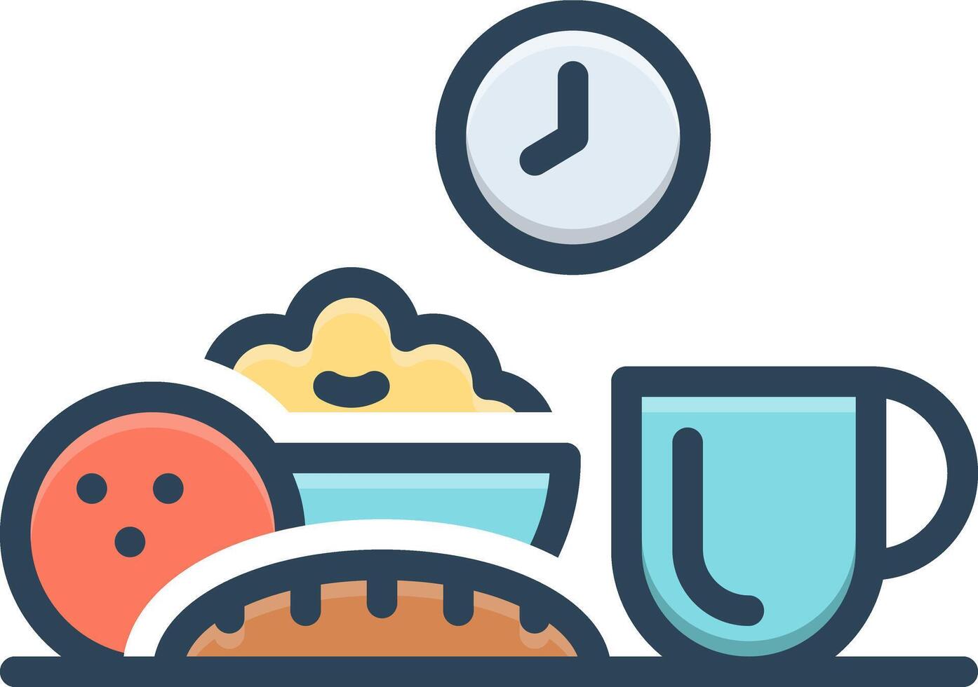 Color icon for breakfast vector