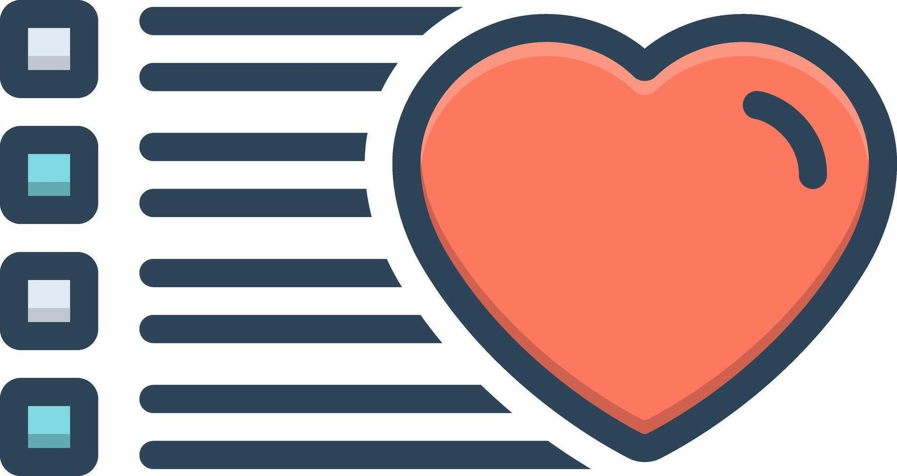 Color icon for wish list vector