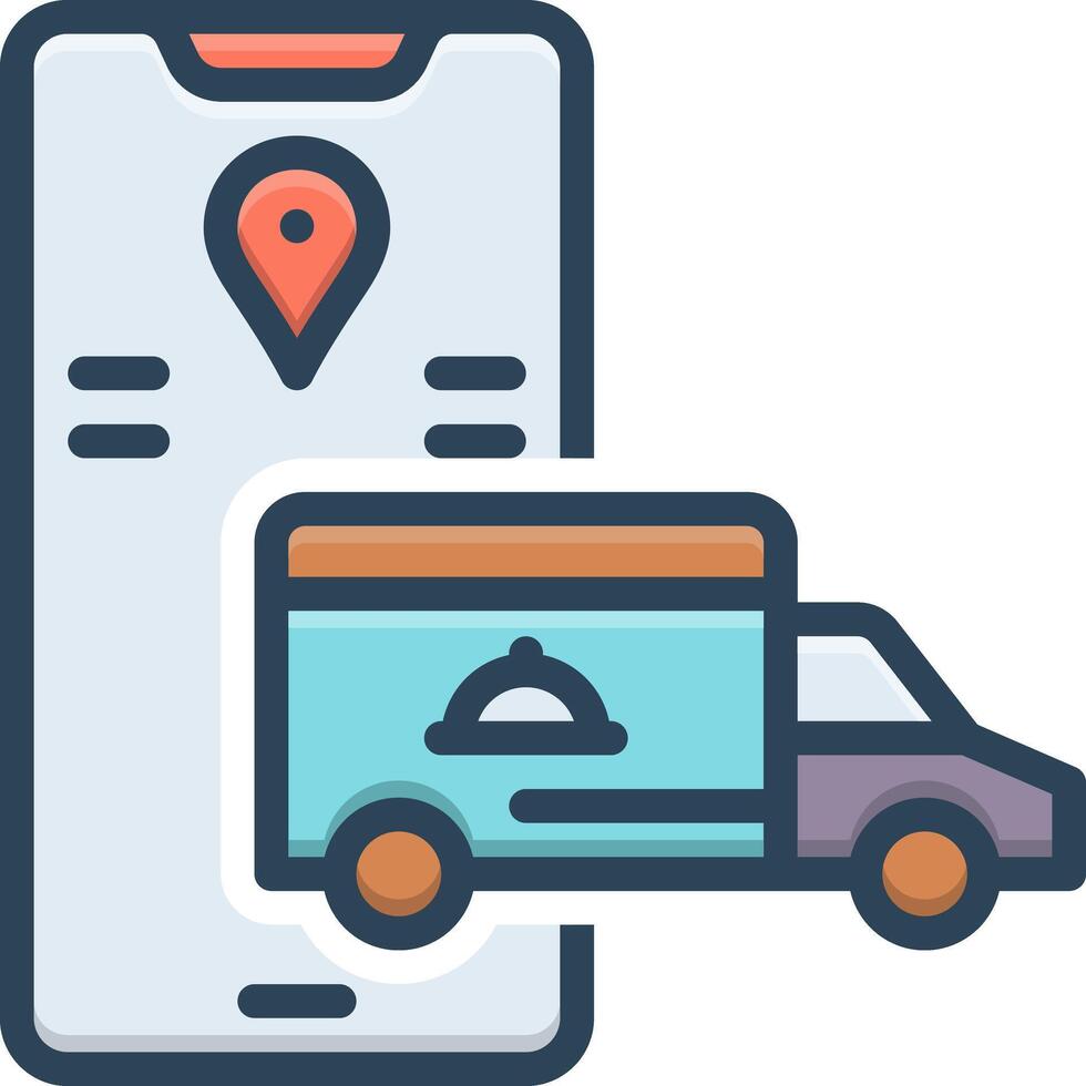 Color icon for food delivery vector