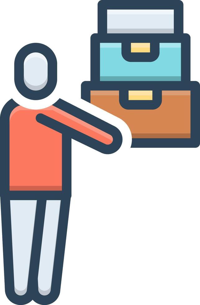 Color icon for carry box vector