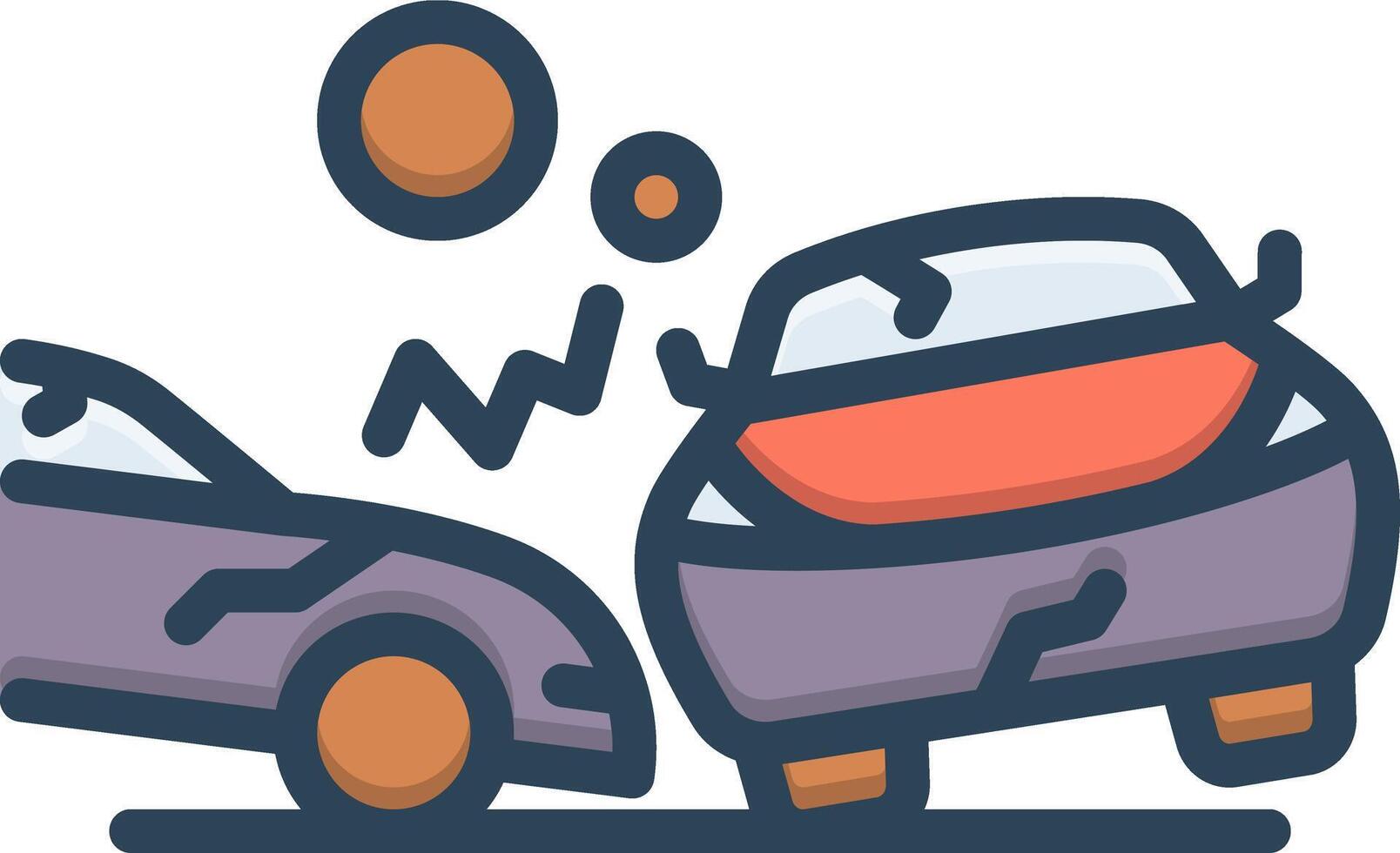 Color icon for car accident vector