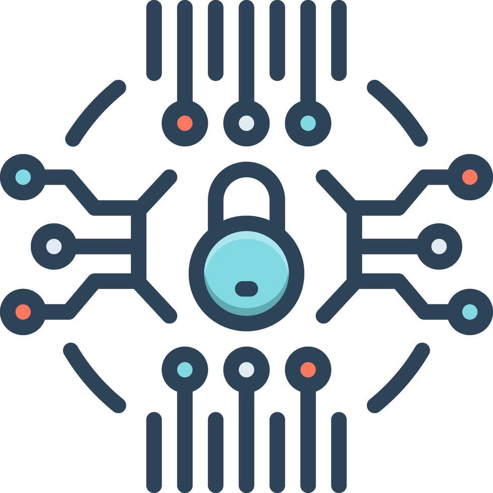 Color icon for network security vector