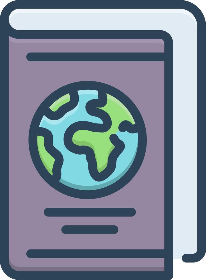 Color icon for passport vector