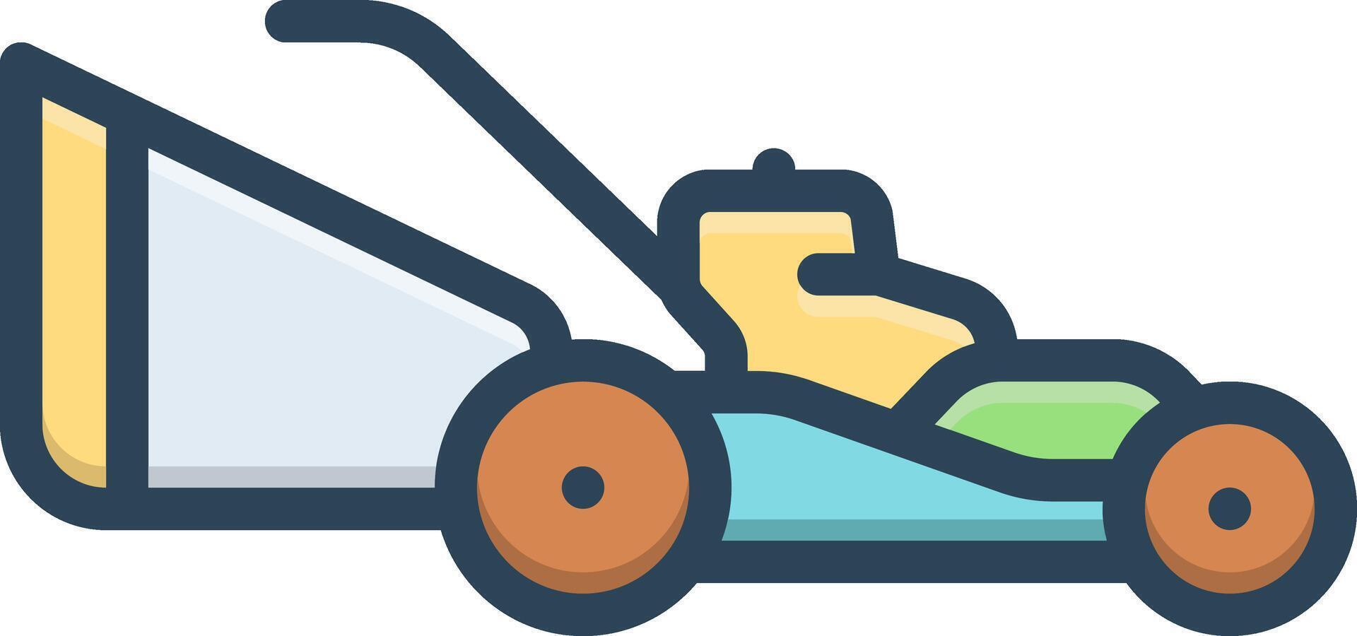 Color icon for lawn mower vector