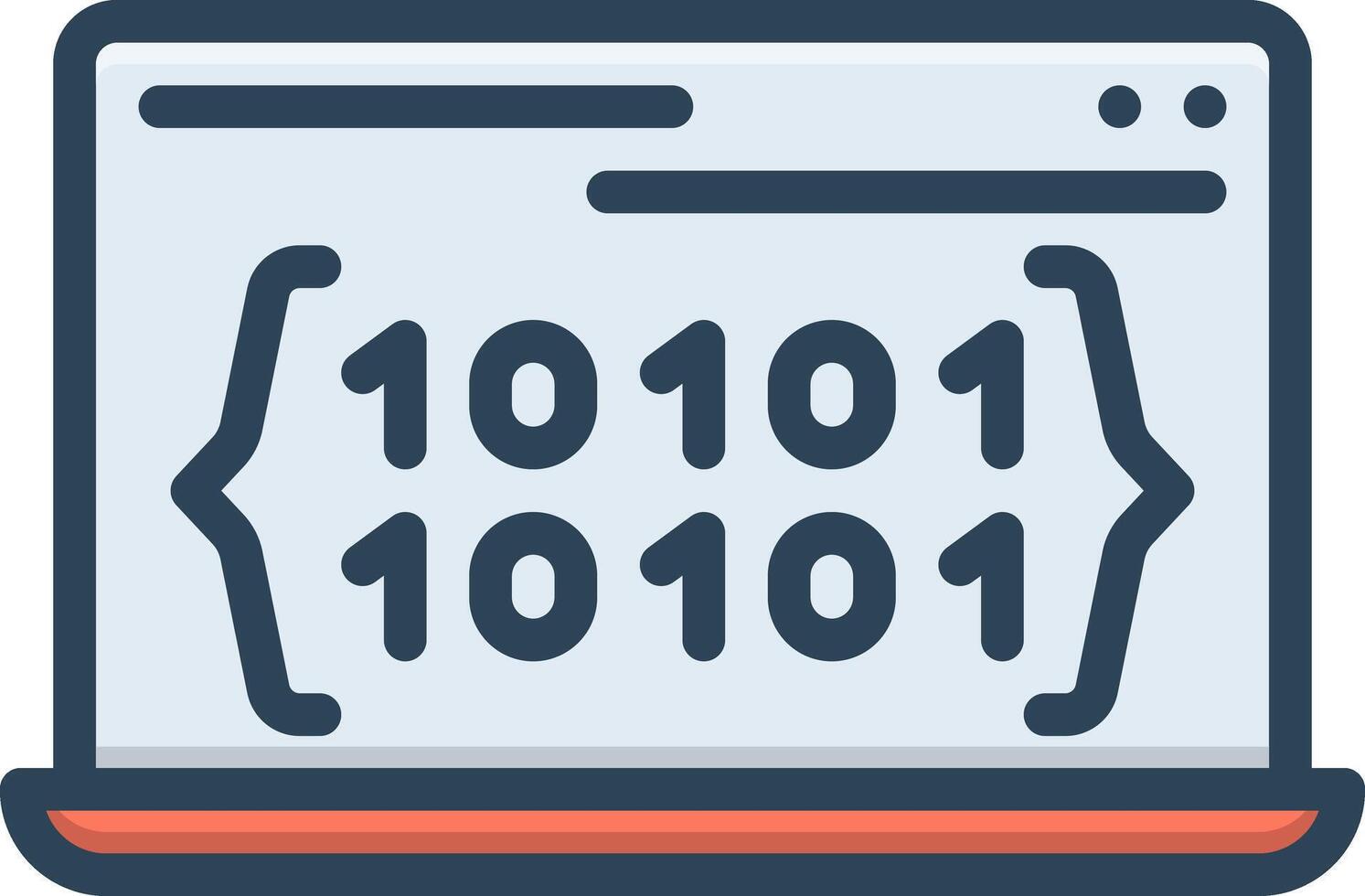 Color icon for binary code vector