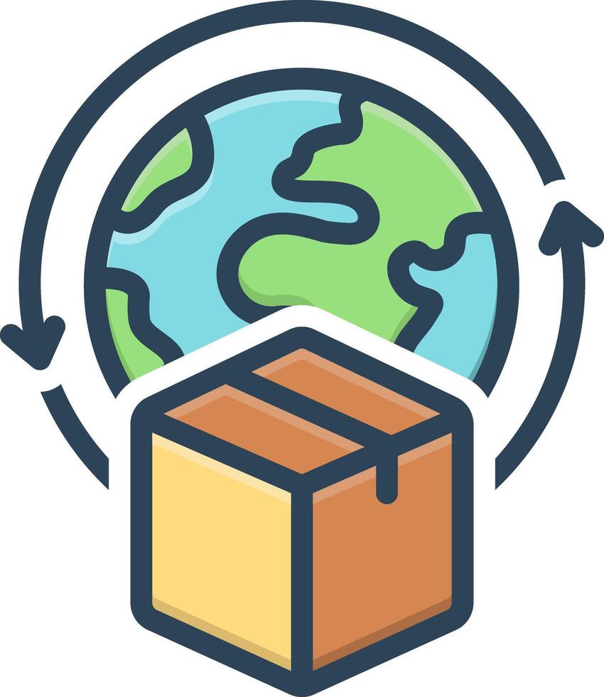 Color icon for world wide delivery vector