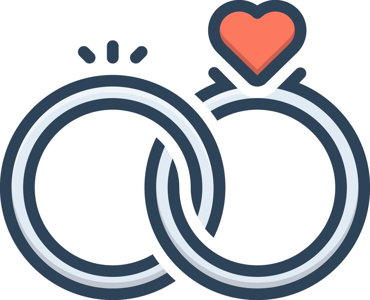 Color icon for couple ring vector