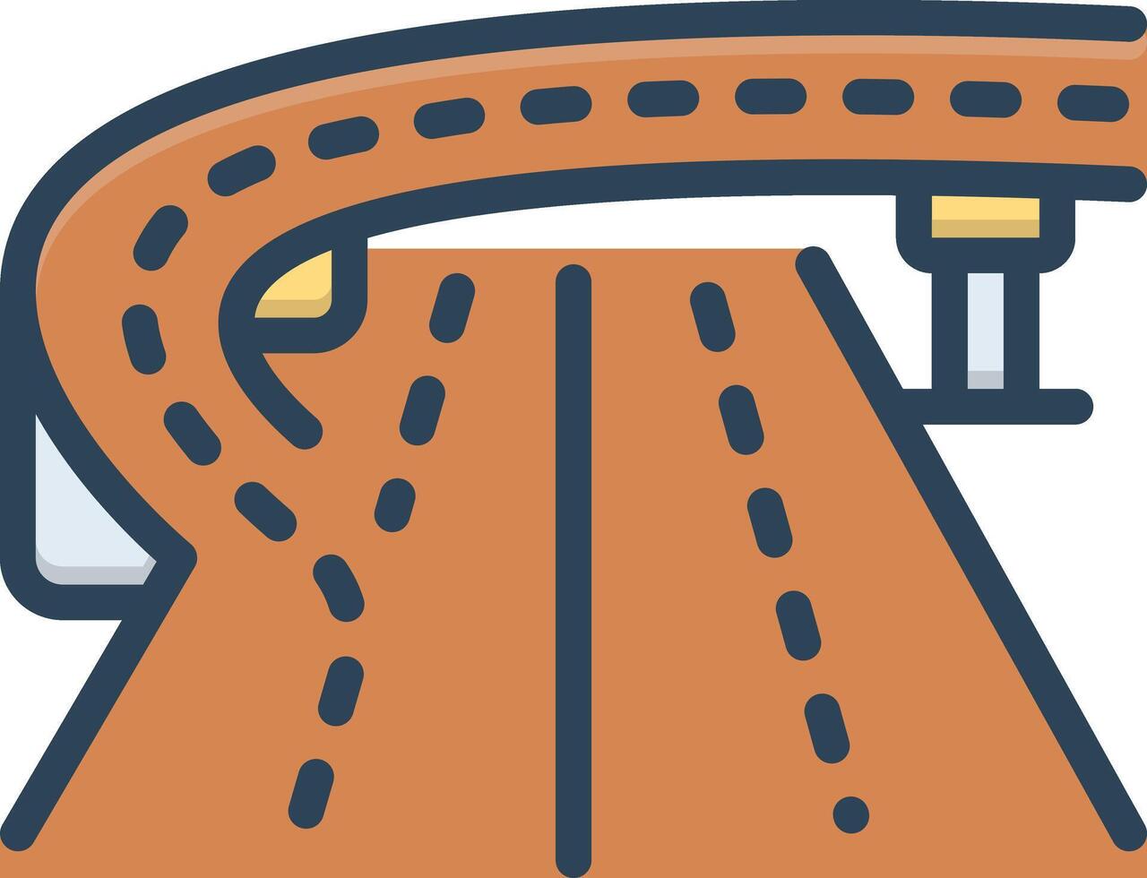 Color icon for highway vector