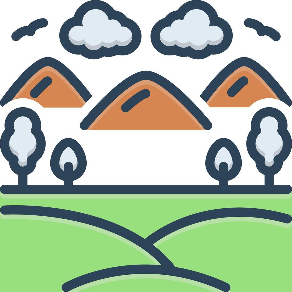 Color icon for landscape vector