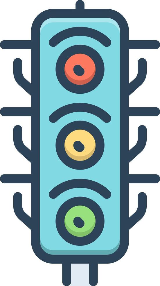 Color icon for traffic light vector