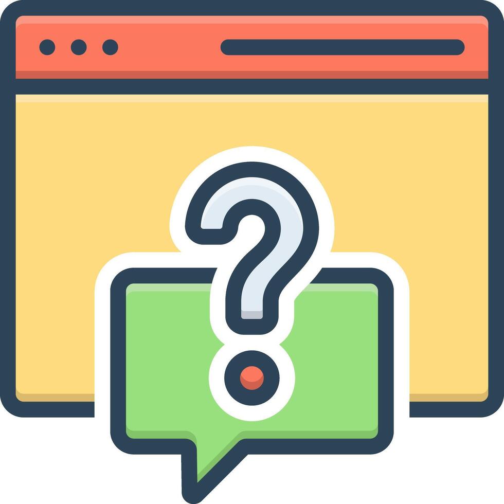 Color icon for faq vector