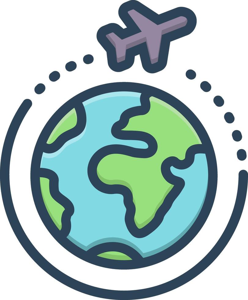 Color icon for world wide delivery vector