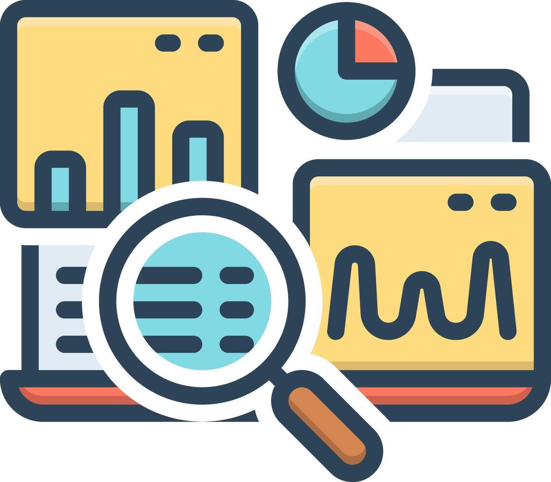 Color icon for data analysis vector