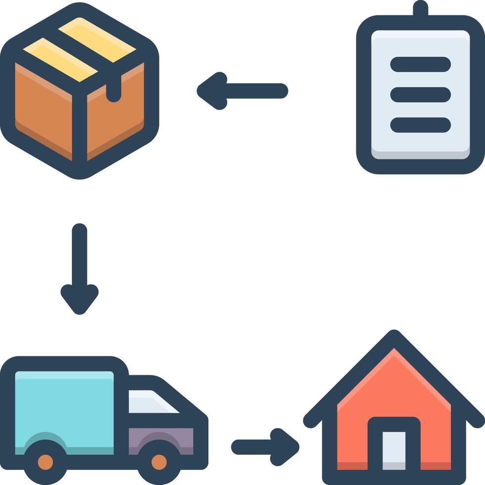 Color icon for delivery process vector