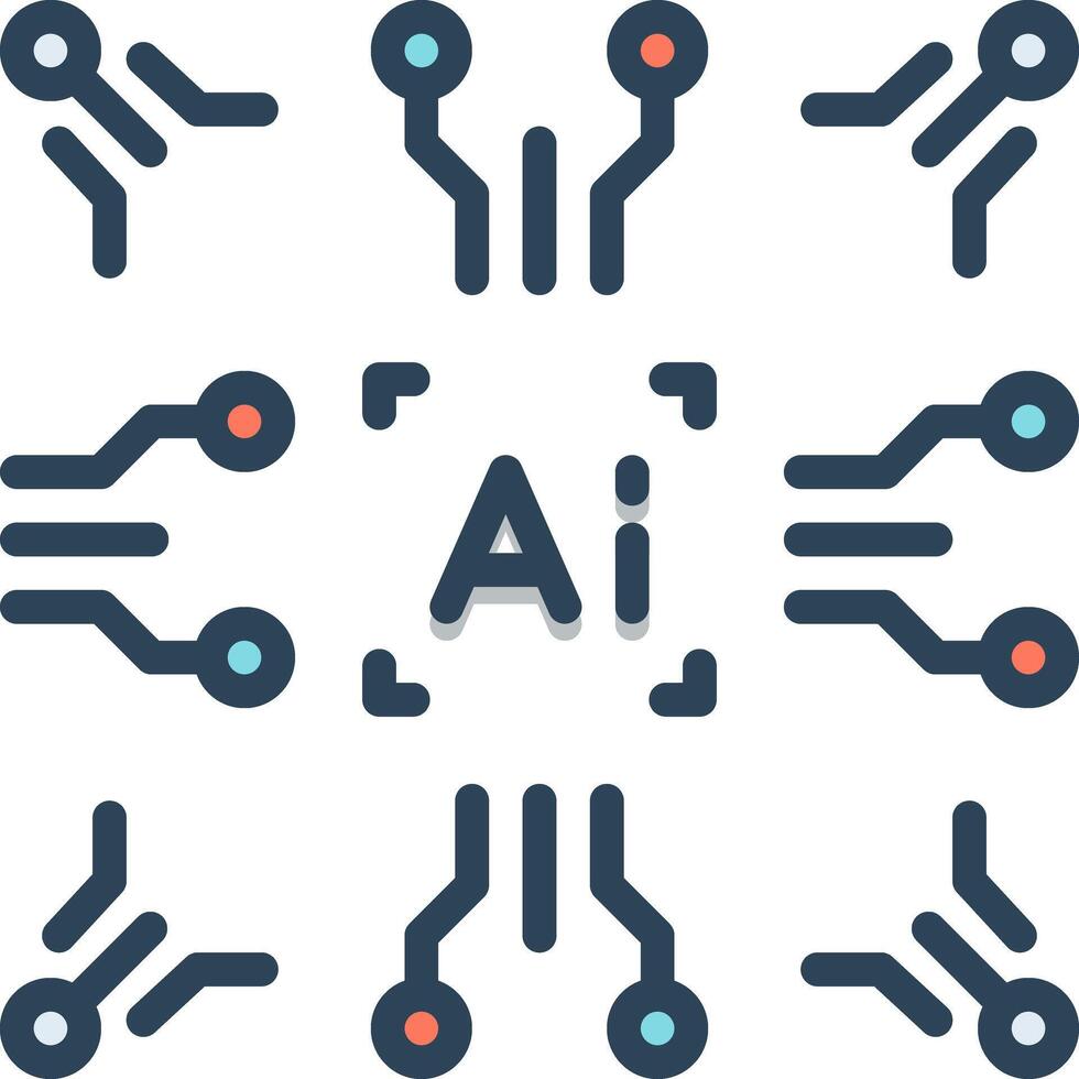 Color icon for artificial intelligence vector