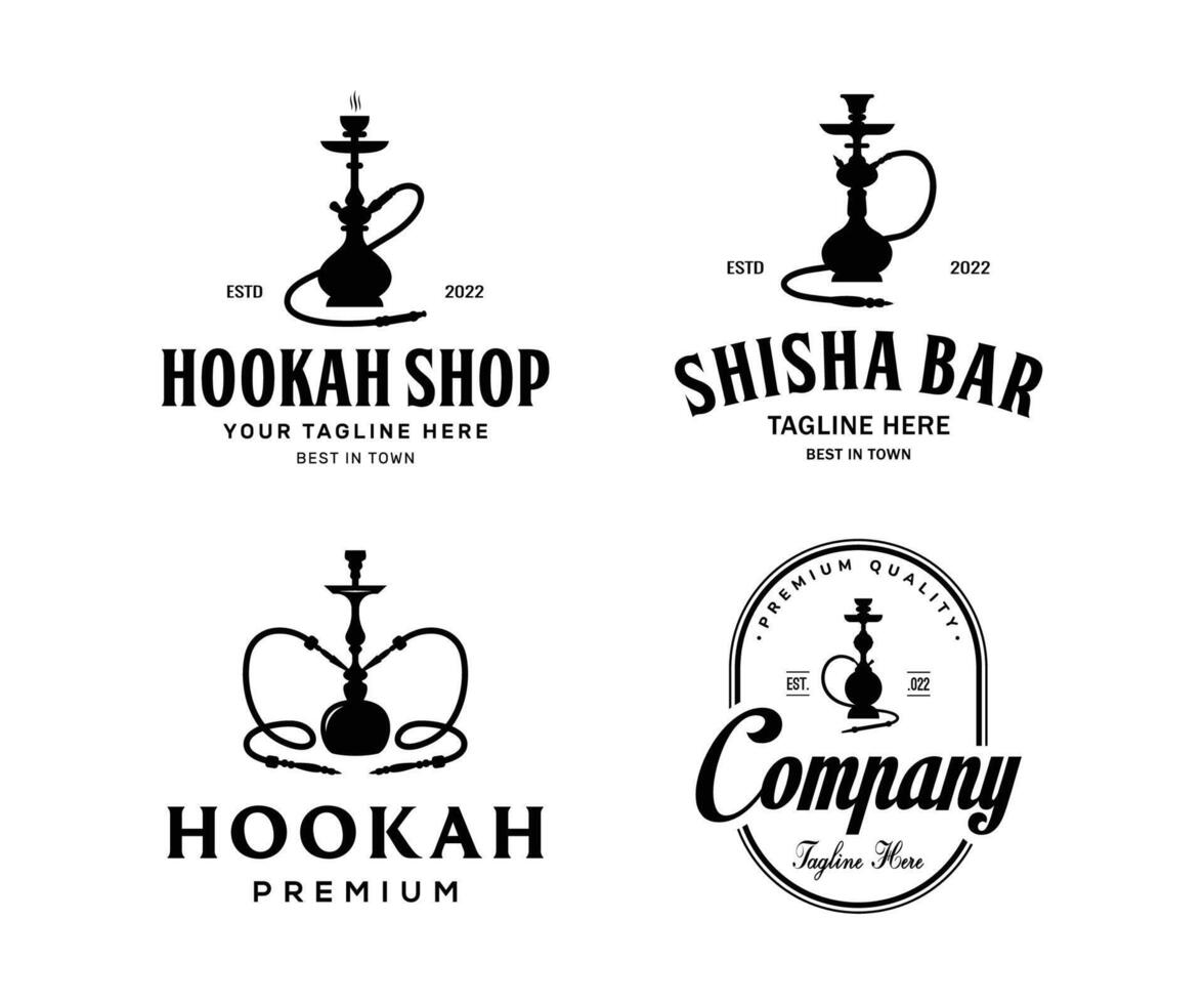Hookah logo design. Isolated hookah on white background, Arabian shisha smoke logo design. vector