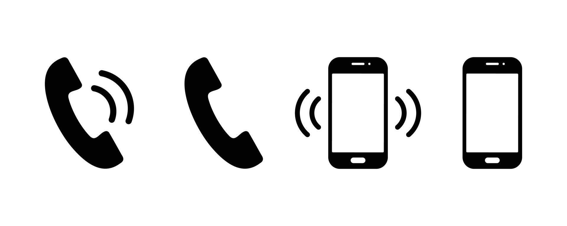 Ringing phone icon set. Smartphone ringing icon. Phone sign. vector