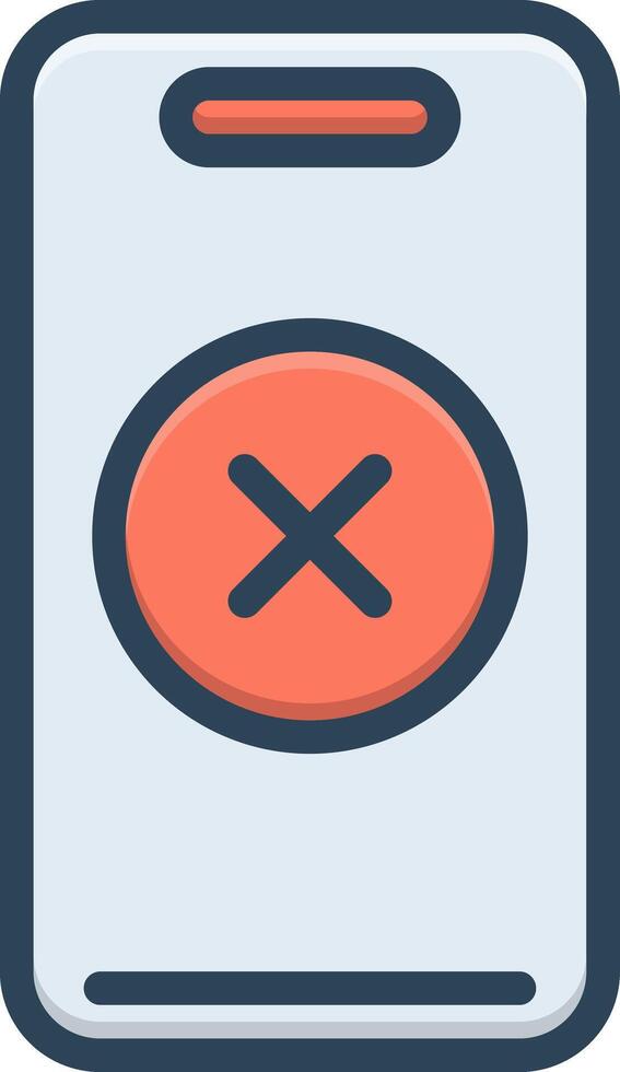 Color icon for no phone vector