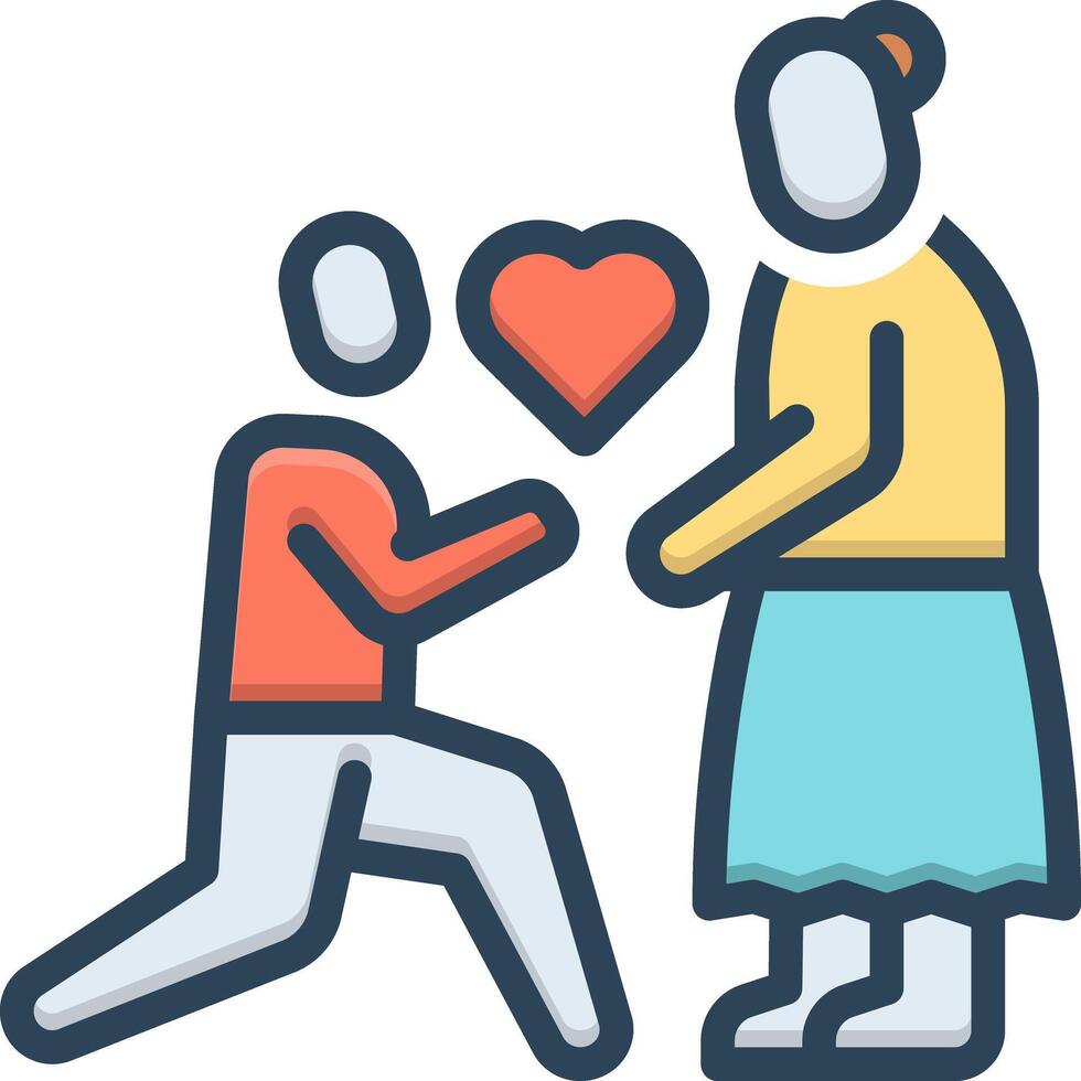 Color icon for give love vector