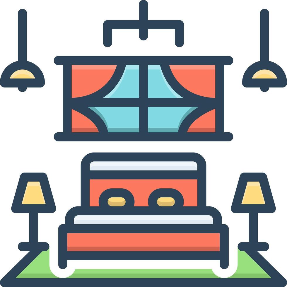 Color icon for luxury room vector