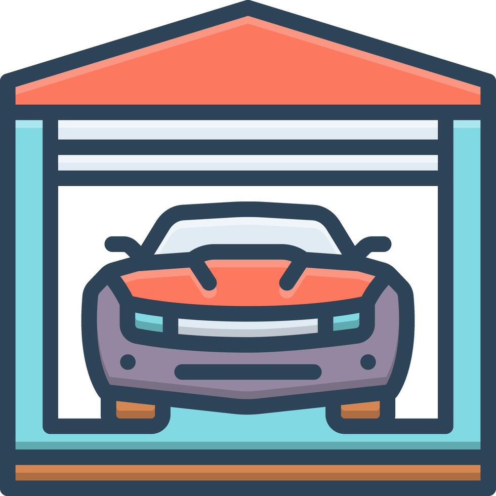 Color icon for garage vector
