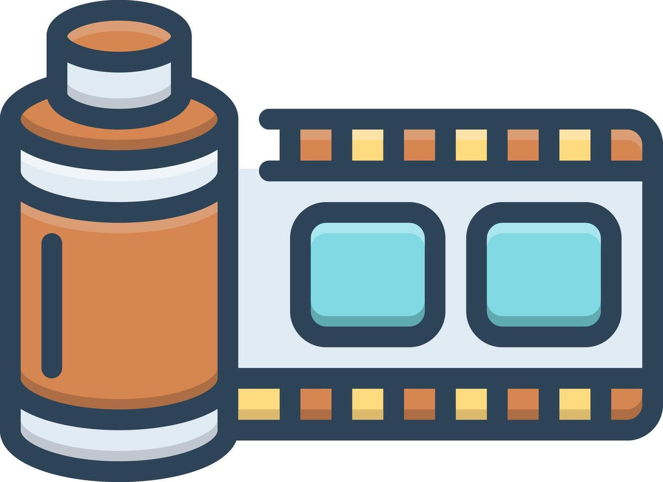 Color icon for film roll vector