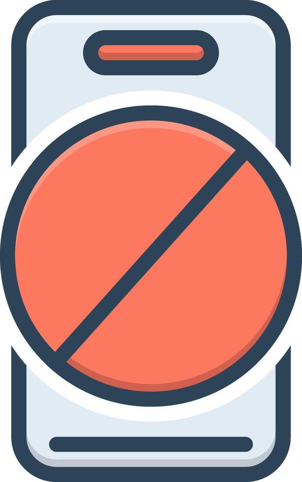 Color icon for no phone vector